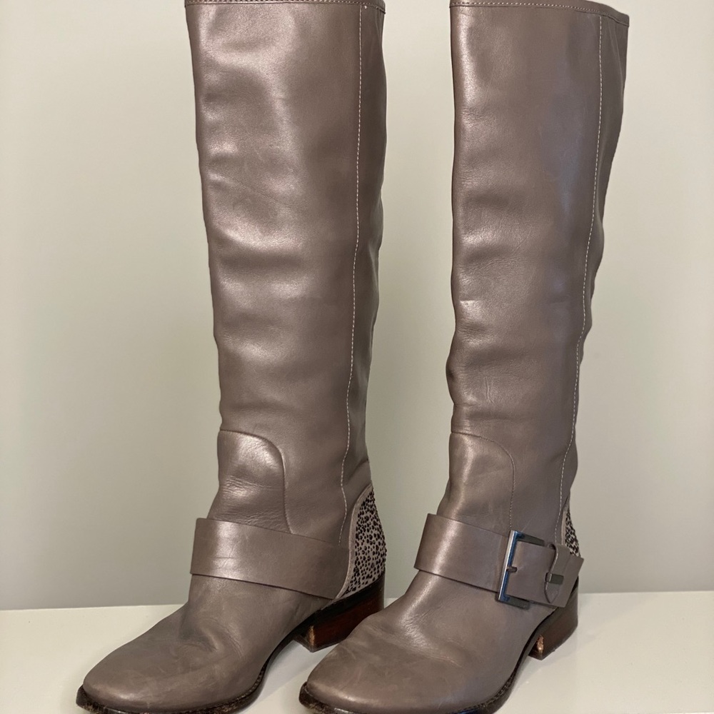 B Brian Atwood Rhinestone Buckle Boot 8 1/2